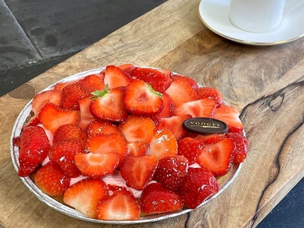 Kleine Aardbeien Vlaai zonder slagroom