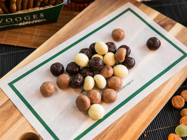 Chocolade pepernoten per 300 gram gemengd